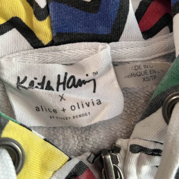 Alice + Olivia x Keith Haring Barron Cropped Hoodie FADING - Picture 8 of 11